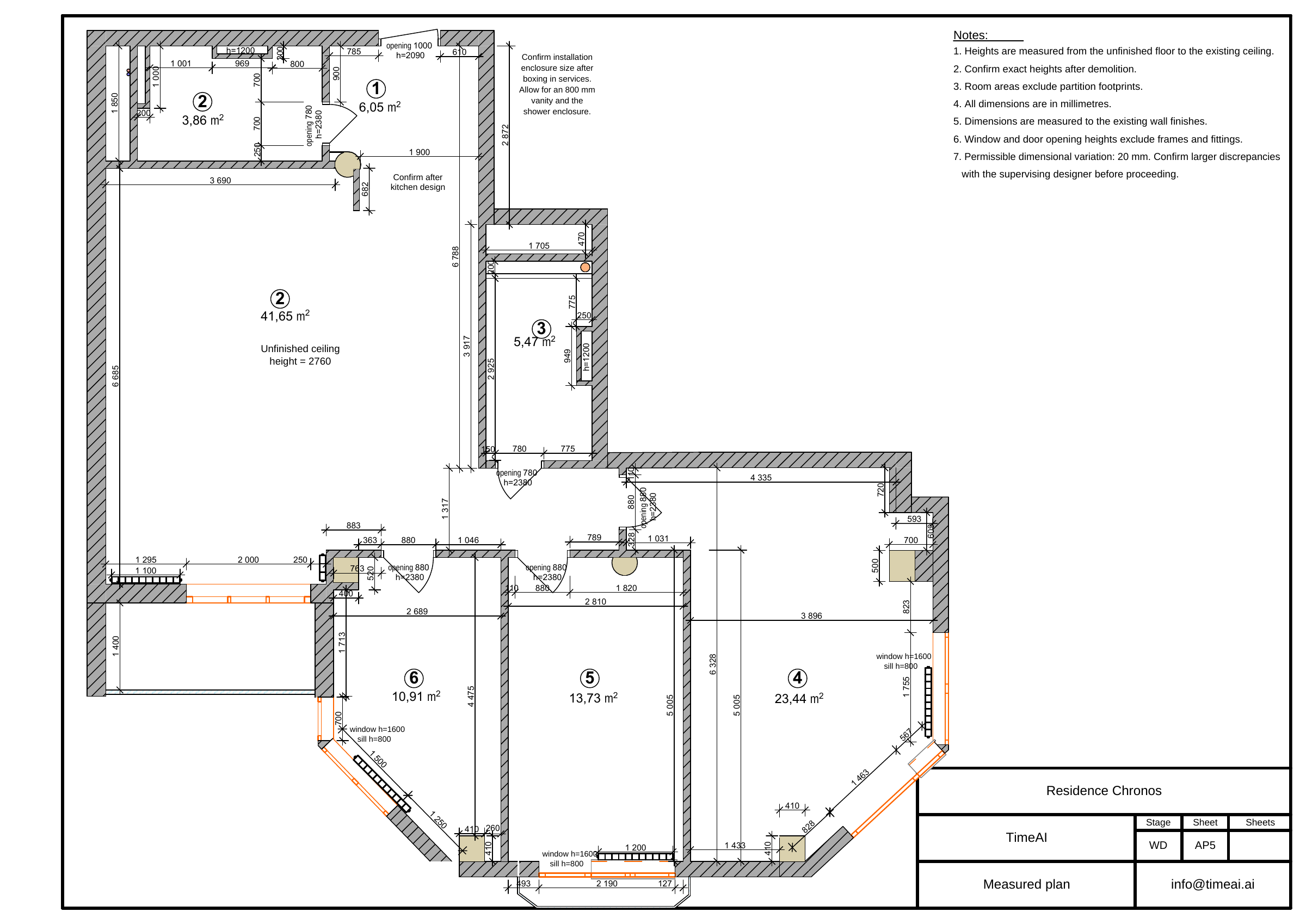 Floor plan after renovation - Residence Chronos